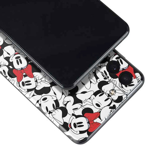 Disney Minnie Mouse Red Color Pop Face Pattern Galaxy S21 Plus 5G Skin