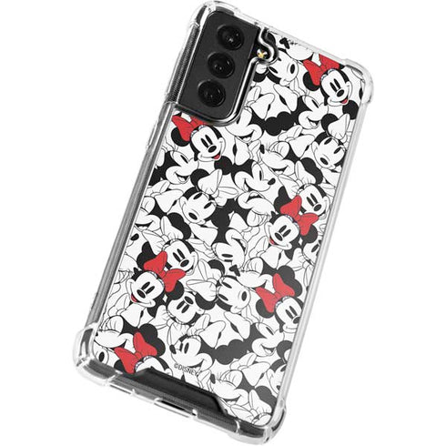 Disney Minnie Mouse Red Color Pop Face Pattern Galaxy S22 Clear Case