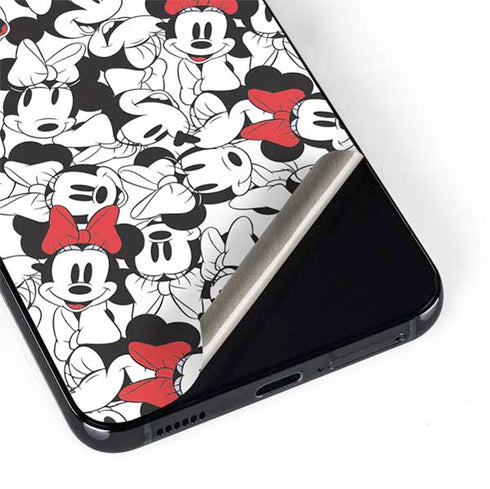 Disney Minnie Mouse Red Color Pop Face Pattern Galaxy S22 Plus Skin