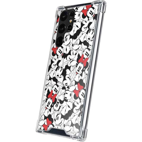 Disney Minnie Mouse Red Color Pop Face Pattern Galaxy S22 Ultra Clear Case