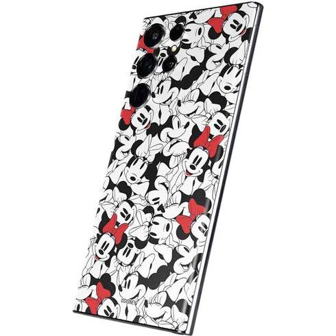 Disney Minnie Mouse Red Color Pop Face Pattern Galaxy S22 Ultra Skin
