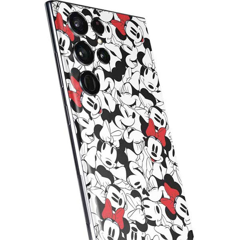 Disney Minnie Mouse Red Color Pop Face Pattern Galaxy S22 Ultra Skin