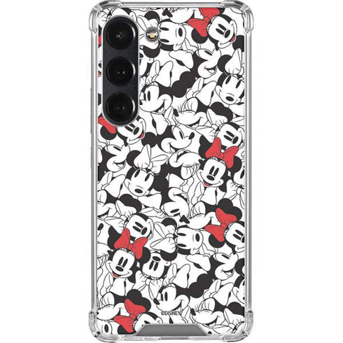 Disney Minnie Mouse Red Color Pop Face Pattern Galaxy S23 Clear Case