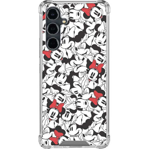 Disney Minnie Mouse Red Color Pop Face Pattern Galaxy S23 FE Clear Case