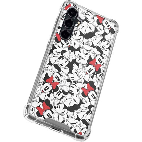 Disney Minnie Mouse Red Color Pop Face Pattern Galaxy S23 FE Clear Case