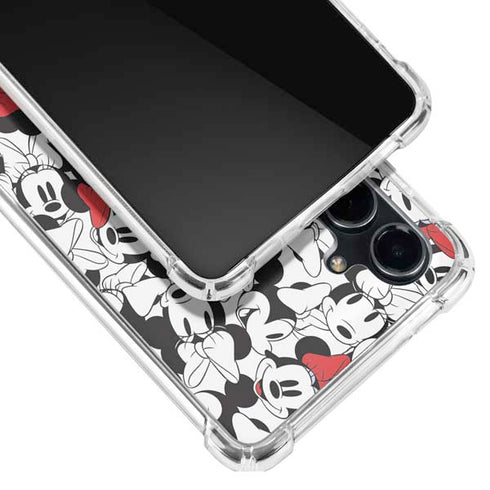Disney Minnie Mouse Red Color Pop Face Pattern Galaxy S23 FE Clear Case