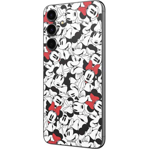 Disney Minnie Mouse Red Color Pop Face Pattern Galaxy S23 FE Skin