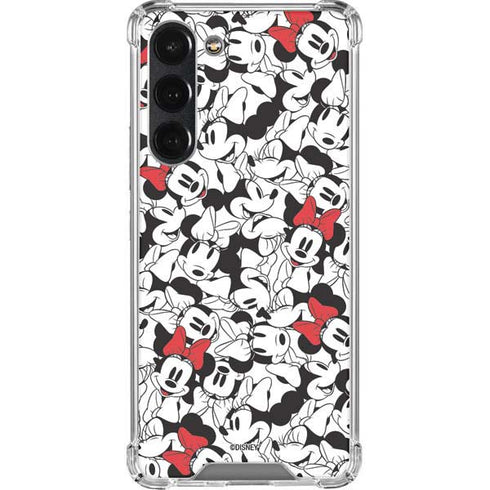 Disney Minnie Mouse Red Color Pop Face Pattern Galaxy S23 Plus Clear Case