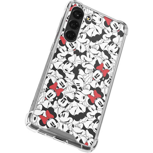 Disney Minnie Mouse Red Color Pop Face Pattern Galaxy S23 Plus Clear Case