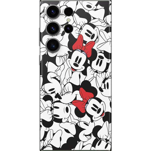 Disney Minnie Mouse Red Color Pop Face Pattern Galaxy S23 Ultra Skin