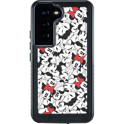 Disney Minnie Mouse Red Color Pop Face Pattern Galaxy S23 Waterproof Case