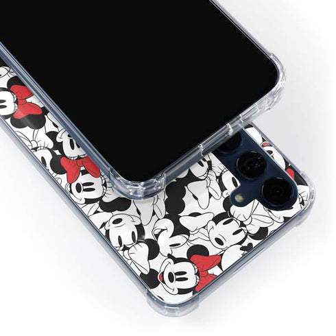 Disney Minnie Mouse Red Color Pop Face Pattern Galaxy S24 Clear Case
