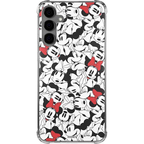 Disney Minnie Mouse Red Color Pop Face Pattern Galaxy S24 Plus Clear Case
