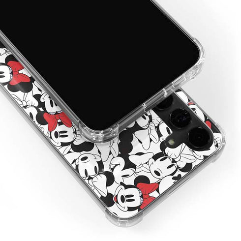 Disney Minnie Mouse Red Color Pop Face Pattern Galaxy S24 Plus Clear Case