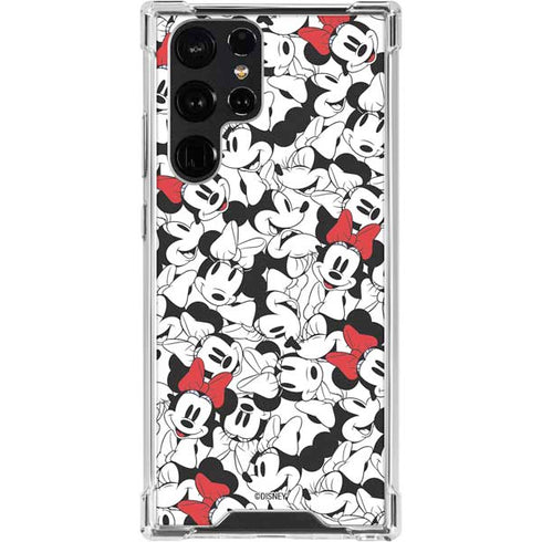 Disney Minnie Mouse Red Color Pop Face Pattern Galaxy S24 Ultra Clear Case