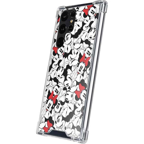 Disney Minnie Mouse Red Color Pop Face Pattern Galaxy S24 Ultra Clear Case