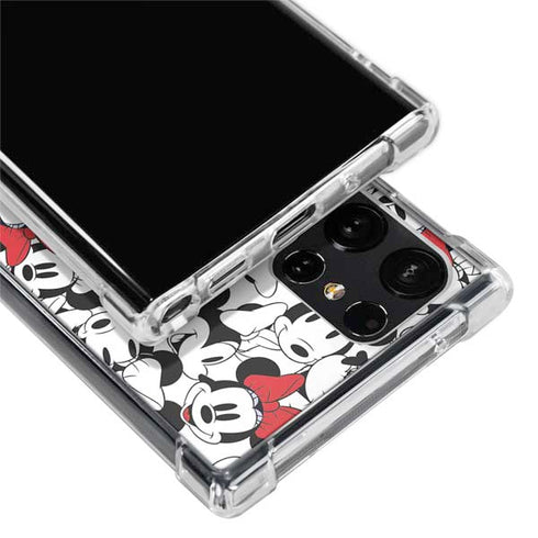 Disney Minnie Mouse Red Color Pop Face Pattern Galaxy S24 Ultra Clear Case