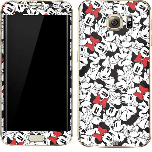 Disney Minnie Mouse Red Color Pop Face Pattern Galaxy S7 Edge Skin
