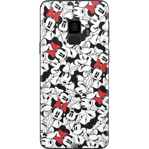 Disney Minnie Mouse Red Color Pop Face Pattern Galaxy S9 Skin
