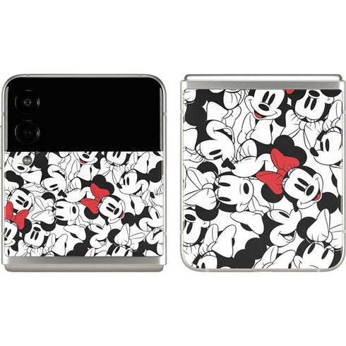 Disney Minnie Mouse Red Color Pop Face Pattern Galaxy Z Flip3 5G Skin