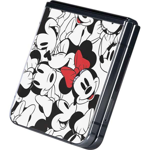 Disney Minnie Mouse Red Color Pop Face Pattern Galaxy Z Flip5 5G Skin