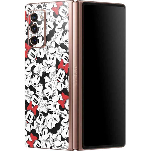 Disney Minnie Mouse Red Color Pop Face Pattern Galaxy Z Fold2 5G Skin