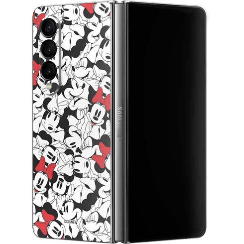 Disney Minnie Mouse Red Color Pop Face Pattern Galaxy Z Fold4 5G Skin