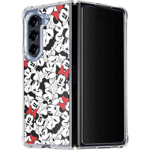 Disney Minnie Mouse Red Color Pop Face Pattern Galaxy Z Fold5 5G Clear Case