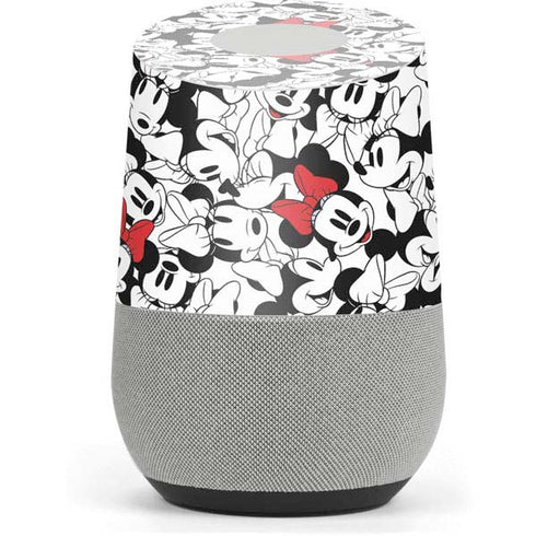 Disney Minnie Mouse Red Color Pop Face Pattern Google Home Skin