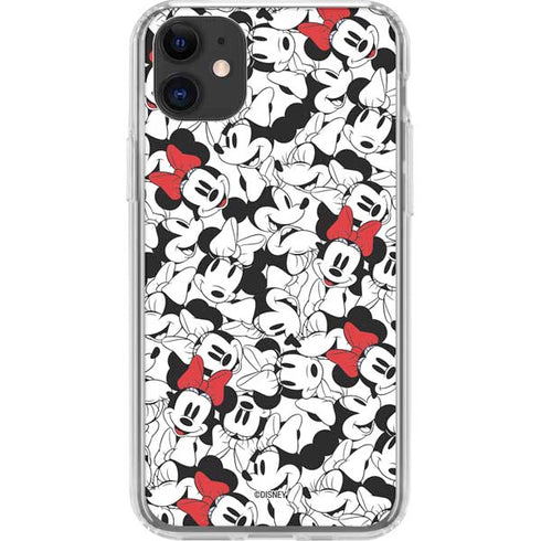 Disney Minnie Mouse Red Color Pop Face Pattern iPhone 11 Clear Case