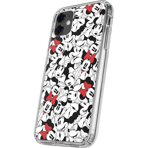Disney Minnie Mouse Red Color Pop Face Pattern iPhone 11 Clear Case