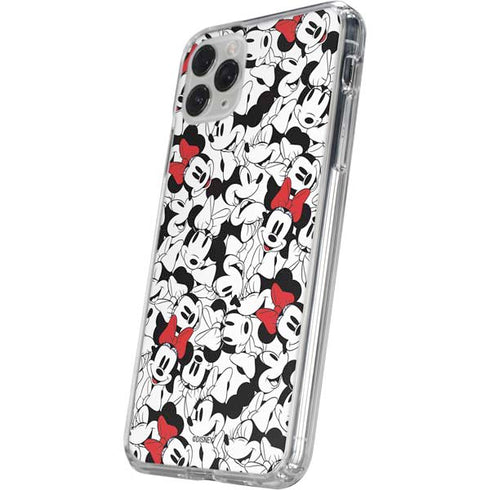 Disney Minnie Mouse Red Color Pop Face Pattern iPhone 11 Pro Clear Case
