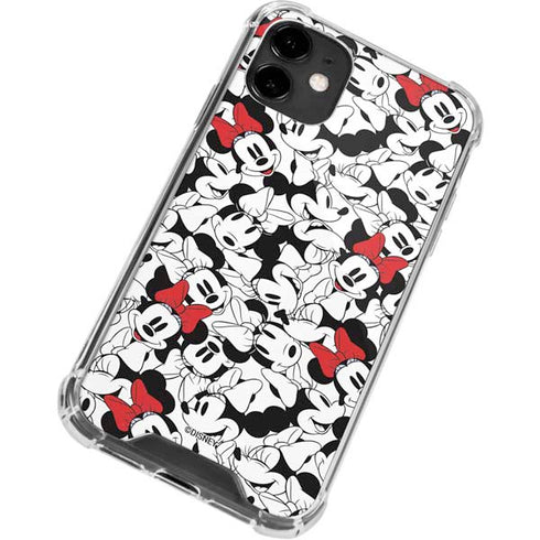 Disney Minnie Mouse Red Color Pop Face Pattern iPhone 12 Clear Case
