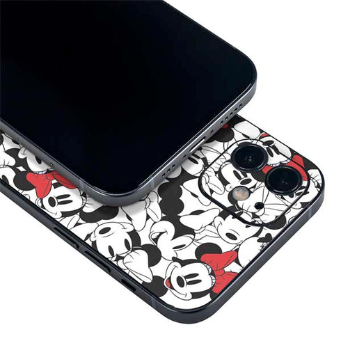 Disney Minnie Mouse Red Color Pop Face Pattern iPhone 12 Mini Skin