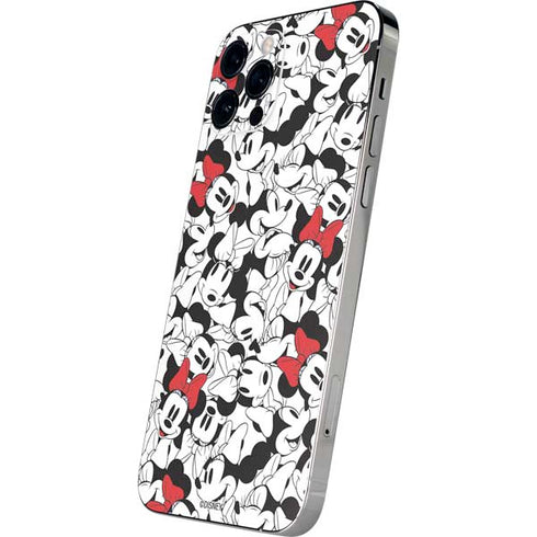 Disney Minnie Mouse Red Color Pop Face Pattern iPhone 12 Pro Skin