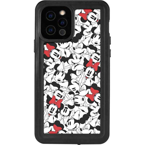 Disney Minnie Mouse Red Color Pop Face Pattern iPhone 12 Pro Waterproof Case