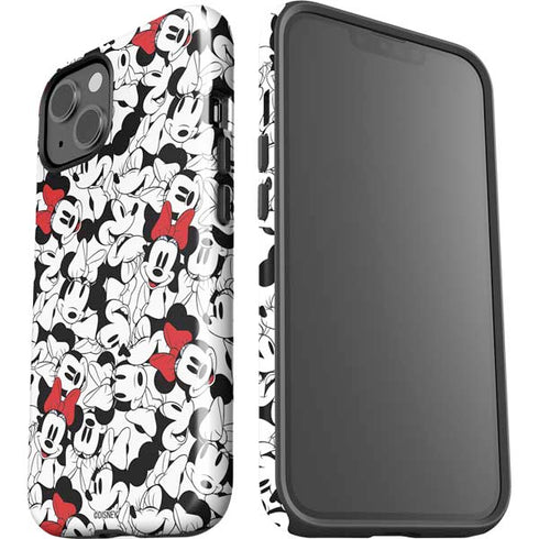 Disney Minnie Mouse Red Color Pop Face Pattern iPhone 13 Impact Case