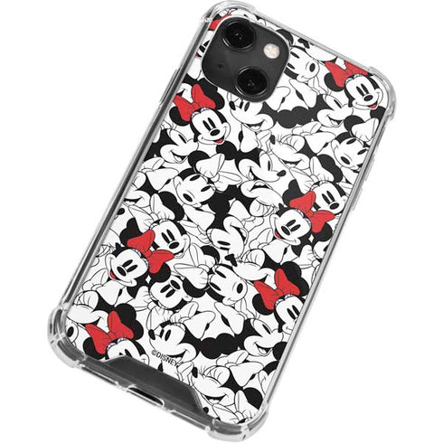 Disney Minnie Mouse Red Color Pop Face Pattern iPhone 13 Mini Clear Case