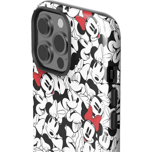 Disney Minnie Mouse Red Color Pop Face Pattern iPhone 13 Pro Max Impact Case