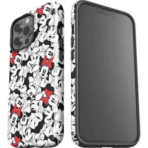 Disney Minnie Mouse Red Color Pop Face Pattern iPhone 13 Pro Max Impact Case