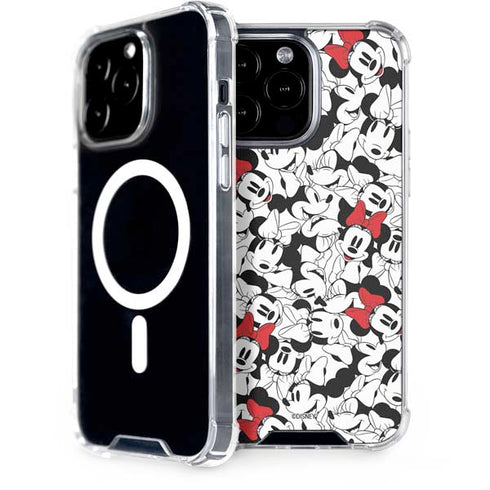 Disney Minnie Mouse Red Color Pop Face Pattern iPhone 13 Pro Max MagSafe Case