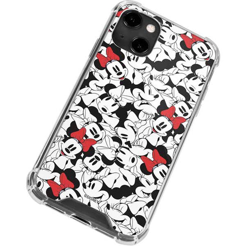 Disney Minnie Mouse Red Color Pop Face Pattern iPhone 14 Clear Case