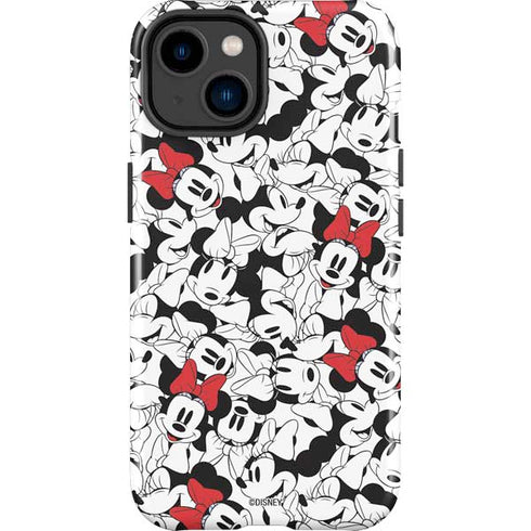 Disney Minnie Mouse Red Color Pop Face Pattern iPhone 15 Plus Impact Case