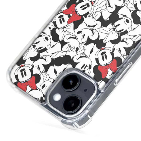 Disney Minnie Mouse Red Color Pop Face Pattern iPhone 14 Plus MagSafe Case