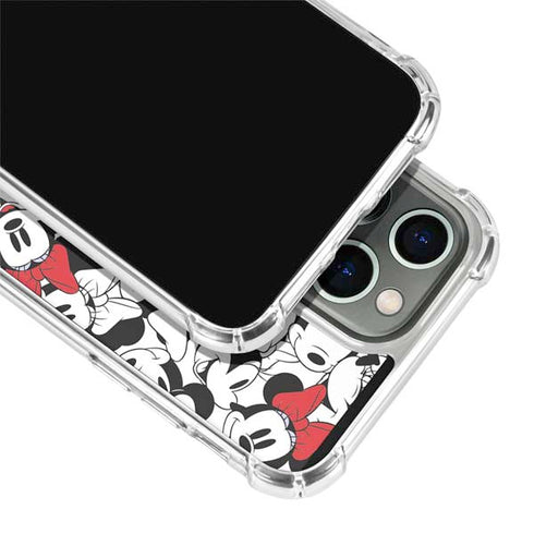 Disney Minnie Mouse Red Color Pop Face Pattern iPhone 15 Pro Clear Case