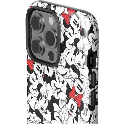 Disney Minnie Mouse Red Color Pop Face Pattern iPhone 14 Pro Impact Case