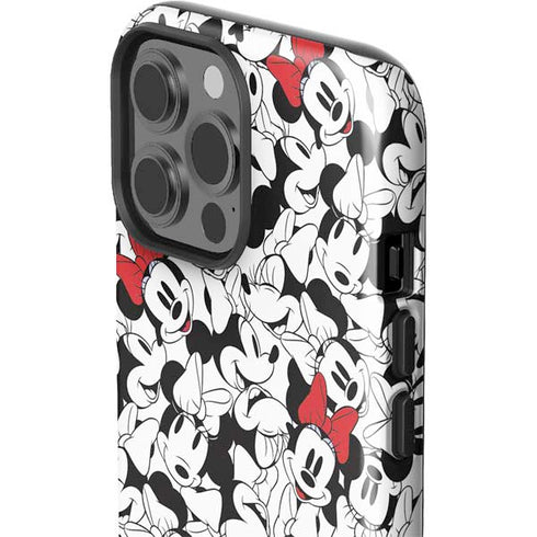 Disney Minnie Mouse Red Color Pop Face Pattern iPhone 15 Pro Max Impact Case