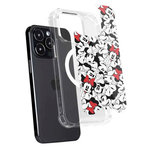 Disney Minnie Mouse Red Color Pop Face Pattern iPhone 15 Pro Max MagSafe Case