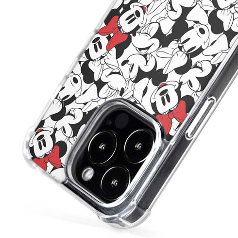 Disney Minnie Mouse Red Color Pop Face Pattern iPhone 15 Pro Max MagSafe Case