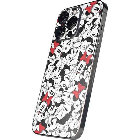 Disney Minnie Mouse Red Color Pop Face Pattern iPhone 14 Pro Max Skin